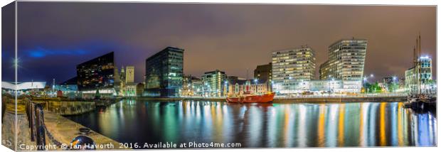 Liverpool, Canning Dock, Clouds, Reflections Canvas Print by Ian Haworth