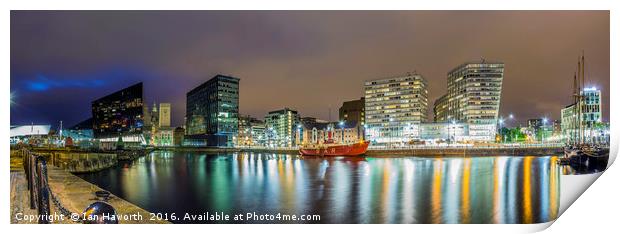 Liverpool, Canning Dock, Clouds, Reflections Print by Ian Haworth