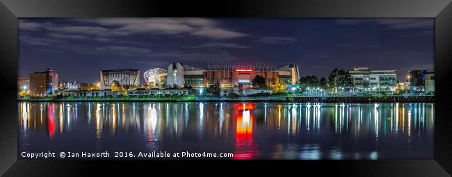 Old Trafford, Manchester United, Long Exposure Framed Print by Ian Haworth