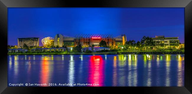 Old Trafford, Manchester United, Long Exposure  Framed Print by Ian Haworth