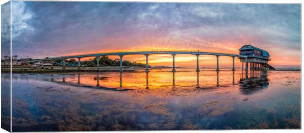 Bembridge Lifeboat Station Sunset Panorama Canvas Print by Wight Landscapes