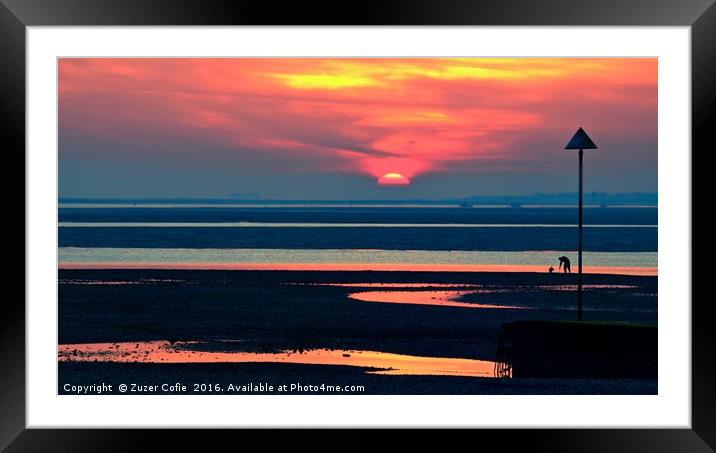 Sunset Mood Framed Mounted Print by Zuzer Cofie