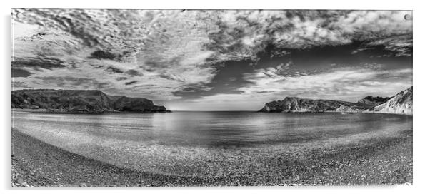 Lulworth Cove on Dorset's Jurassic Coast. Acrylic by Mark Godden