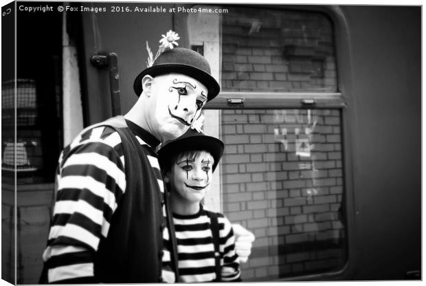 Father And Son Mime Act Canvas Print by Derrick Fox Lomax