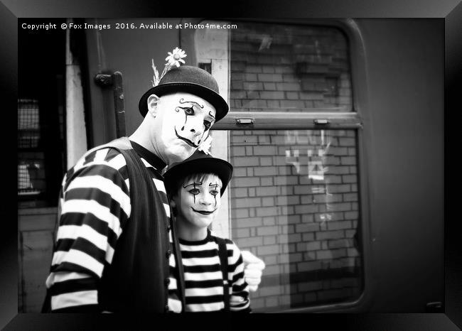 Father And Son Mime Act Framed Print by Derrick Fox Lomax