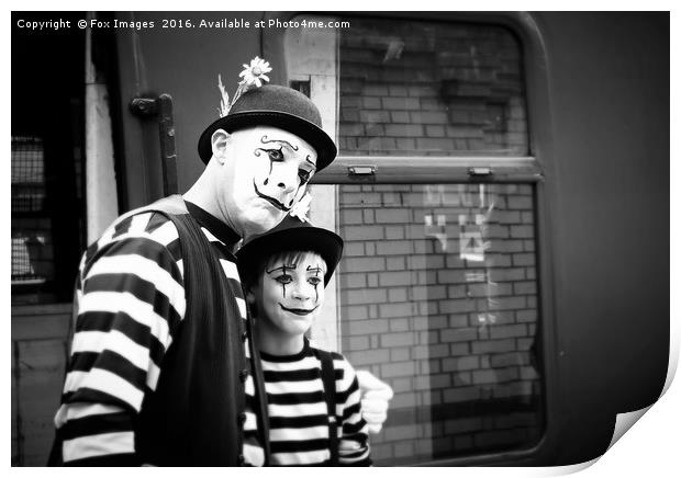 Father And Son Mime Act Print by Derrick Fox Lomax