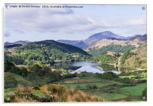 Snowdonia National Park With a Lake and Mountains Acrylic by Gordon Dimmer