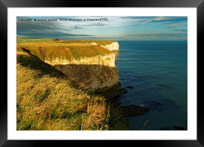 HIGH CLIFFS Framed Mounted Print by andrew saxton