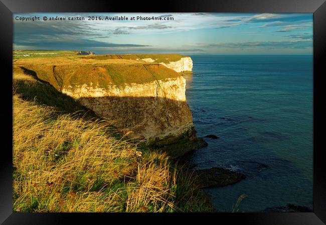 HIGH CLIFFS Framed Print by andrew saxton