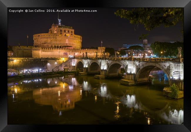 Castel Sant'Angelo on a Summer Night Framed Print by Ian Collins