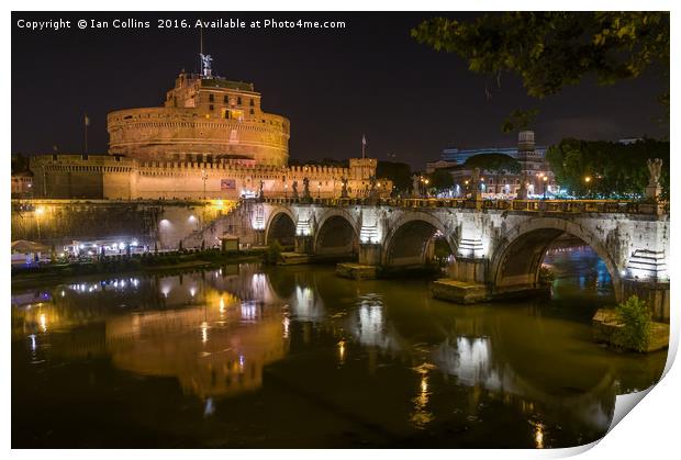 Castel Sant'Angelo on a Summer Night Print by Ian Collins