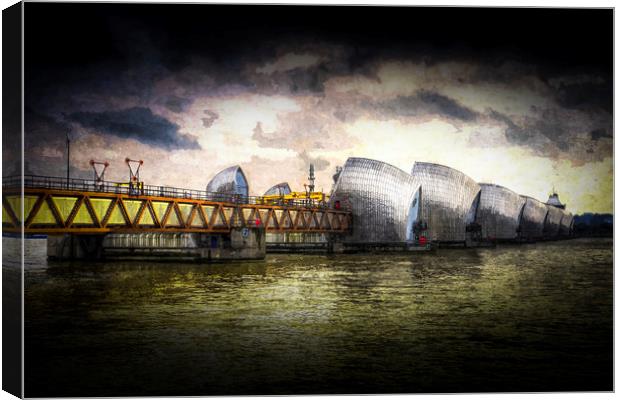 The Thames Barrier London Art Canvas Print by David Pyatt