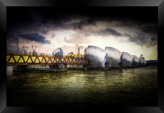 The Thames Barrier London Art Framed Print by David Pyatt