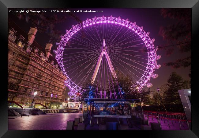 London Eye Pink for Charity Framed Print by George Blair