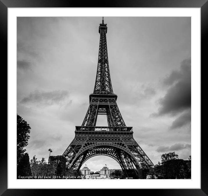 Eiffel Towers 2 Framed Mounted Print by phil pace