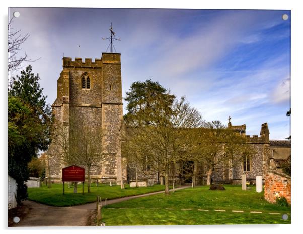 Holy Cross Church, Ramsbury, Wiltshire, UK Acrylic by Mark Llewellyn