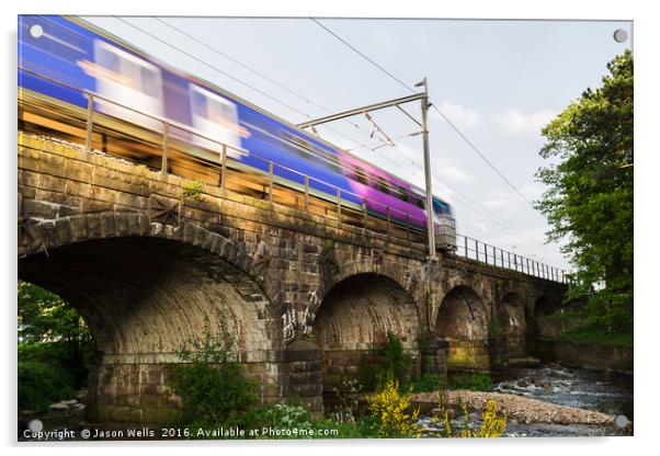 Transpennine Express train over the arches Acrylic by Jason Wells
