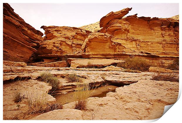 Wadi Rocks Print by Simon Curtis