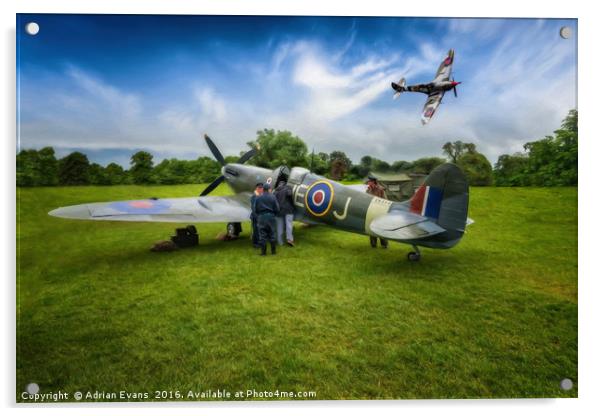 Spitfire Parade Acrylic by Adrian Evans
