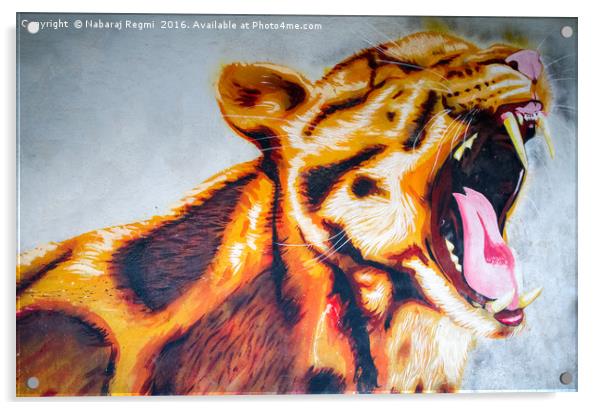 Beautifully painted Tiger Acrylic by Nabaraj Regmi