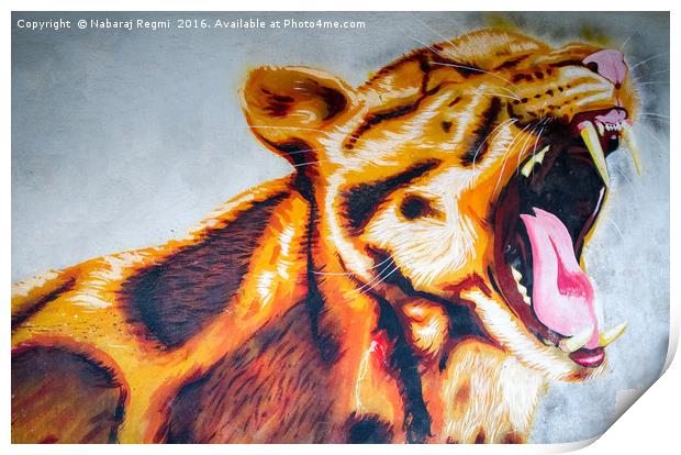Beautifully painted Tiger Print by Nabaraj Regmi