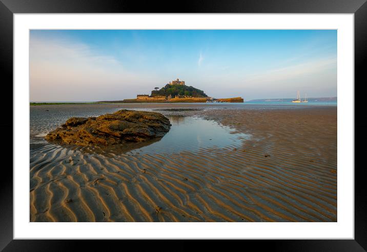 A lovely morning at St Michael's Mount Framed Mounted Print by Michael Brookes