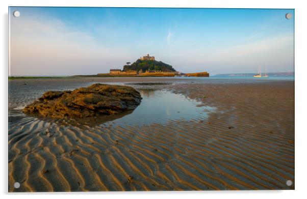 A lovely morning at St Michael's Mount Acrylic by Michael Brookes