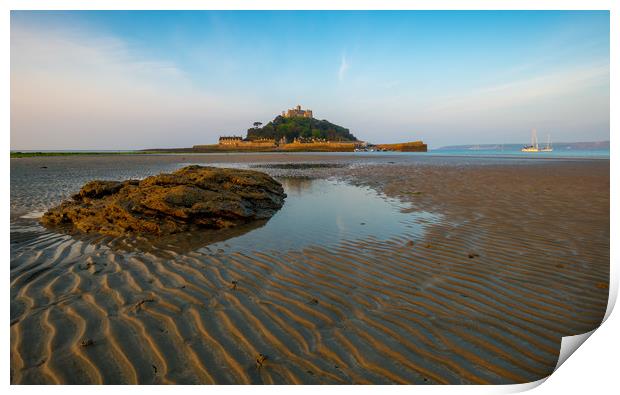 A lovely morning at St Michael's Mount Print by Michael Brookes