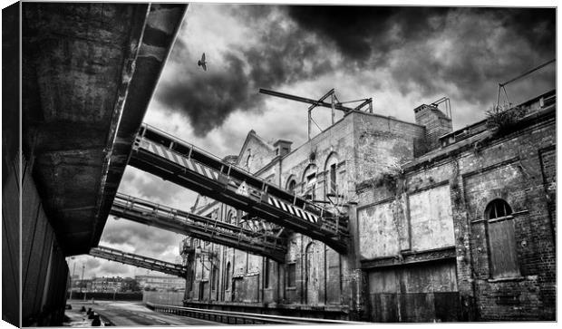 Grimsby Docks Old Ice Factory Canvas Print by Mike Hedison