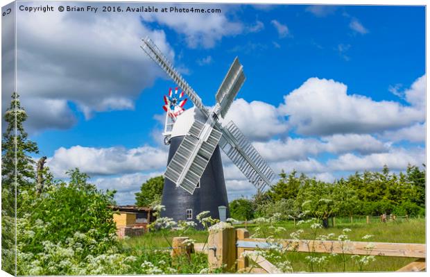 Thelnetham Tower mill Canvas Print by Brian Fry