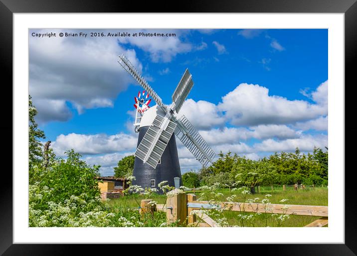 Thelnetham Tower mill Framed Mounted Print by Brian Fry
