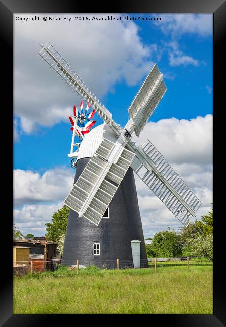 Thelnetham Tower mill Framed Print by Brian Fry