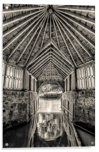 The Boathouse BW Acrylic by Wight Landscapes