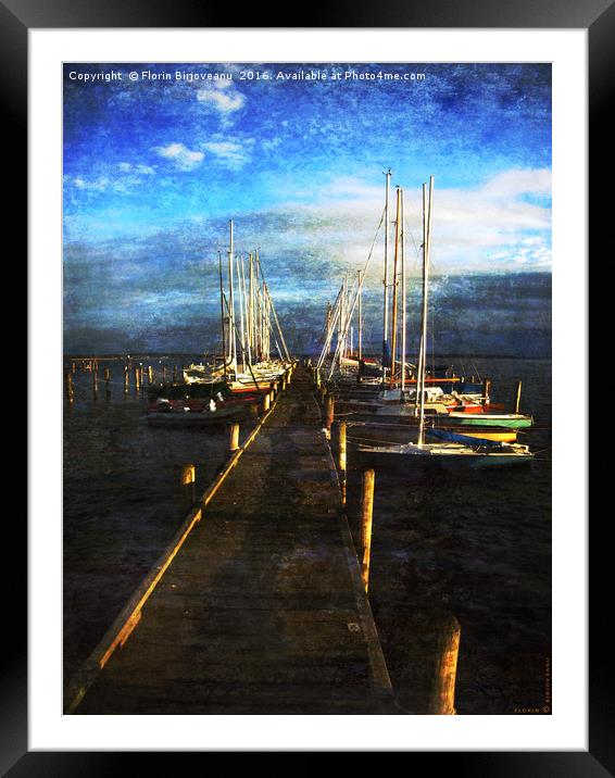 Overlooking The Yacht Dock Framed Mounted Print by Florin Birjoveanu