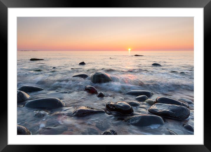 Sunrise at Embleton bay, Northumberland Framed Mounted Print by Daugirdas Racys