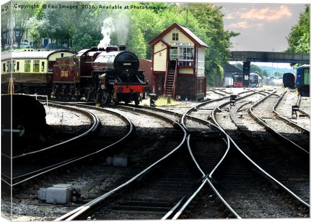 Steam train Hughes Crab 13065 at Bury Canvas Print by Derrick Fox Lomax