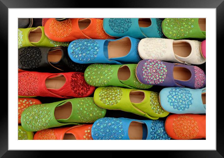 Colorful slip on shoes Framed Mounted Print by Tony Bates