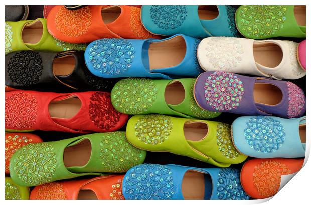 Colorful slip on shoes Print by Tony Bates