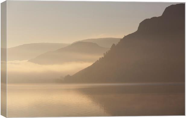 Ulswater Moring Glow Canvas Print by Paul Appleby