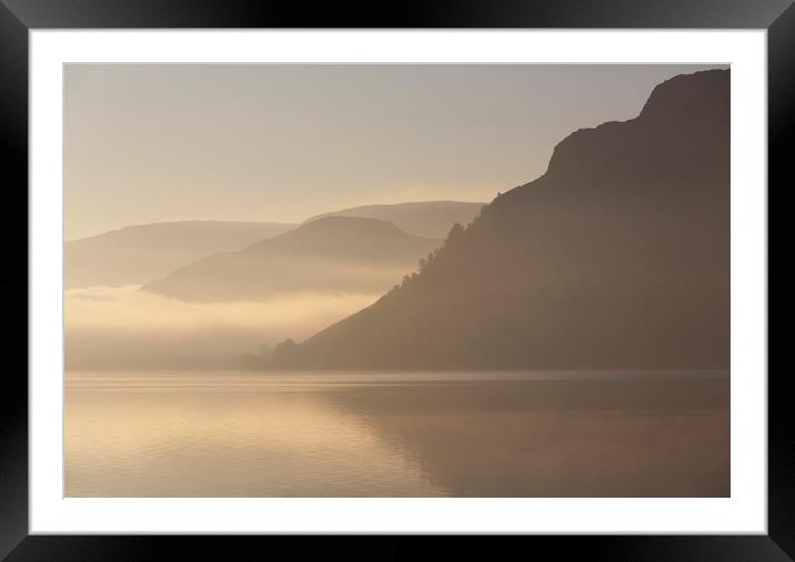 Ulswater Moring Glow Framed Mounted Print by Paul Appleby