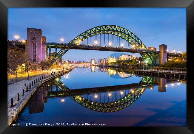 Tyne bridge in the evening, Newcastle-Upon-Tyne Framed Print by Daugirdas Racys
