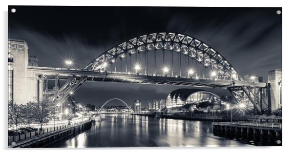 Tyne bridge at night, Newcastle-Upon-Tyne Acrylic by Daugirdas Racys