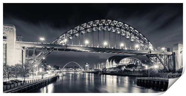 Tyne bridge at night, Newcastle-Upon-Tyne Print by Daugirdas Racys