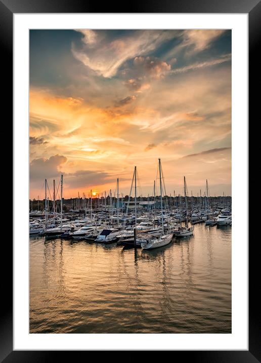 Berthon Marina sunset Framed Mounted Print by Wight Landscapes