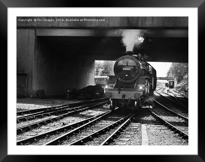 Steam train Hughes Crab 13065 at Bury Framed Mounted Print by Derrick Fox Lomax