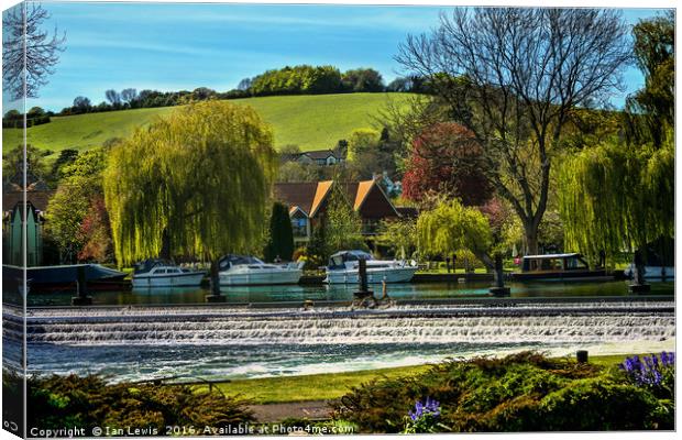 Across The Thames To Streatley Canvas Print by Ian Lewis