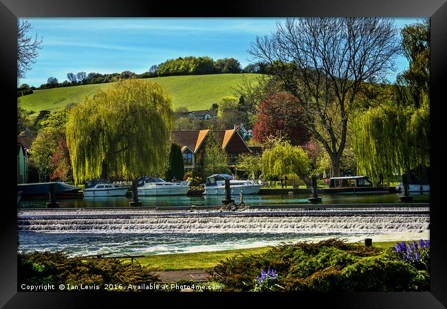 Across The Thames To Streatley Framed Print by Ian Lewis