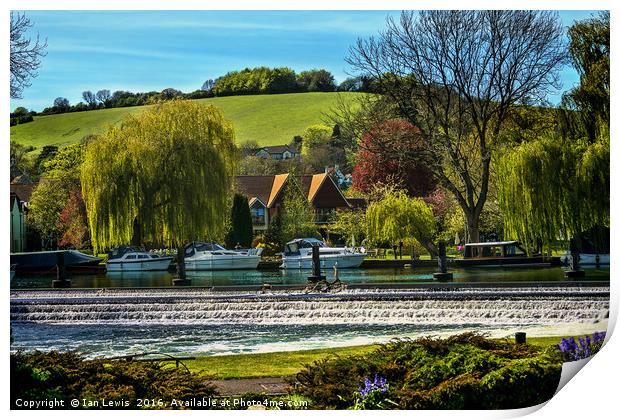 Across The Thames To Streatley Print by Ian Lewis