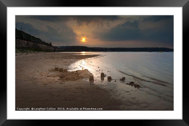 Sandcastles at sunset Framed Mounted Print by Leighton Collins