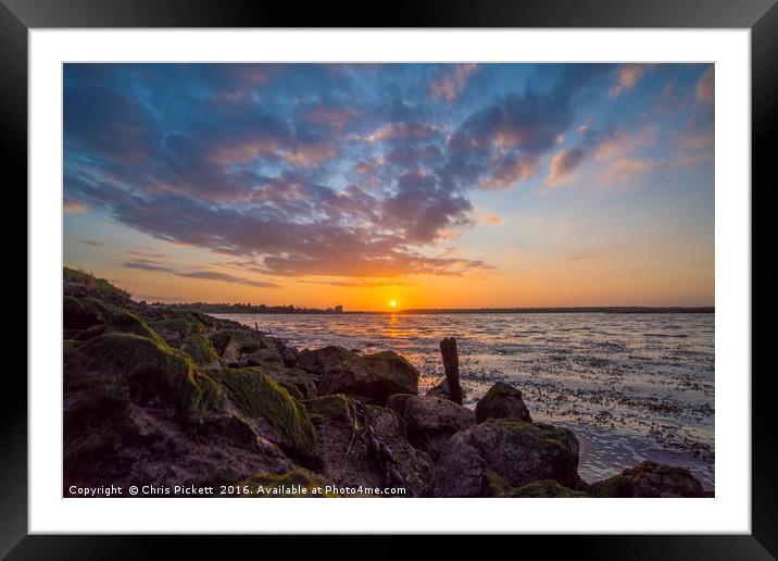 Sunset over 'The Strand' Framed Mounted Print by Chris Pickett